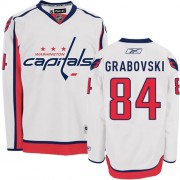 Reebok Washington Capitals 84 Men's Mikhail Grabovski White Authentic Away NHL Jersey