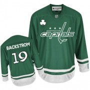 Reebok Washington Capitals 19 Men's Nicklas Backstrom Green Authentic St Patty's Day NHL Jersey