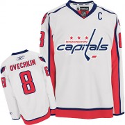 Reebok Washington Capitals 8 Men's Alex Ovechkin White Authentic Away NHL Jersey