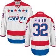Reebok Washington Capitals 32 Men's Dale Hunter White Authentic Third NHL Jersey