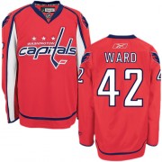 Reebok Washington Capitals 42 Men's Joel Ward Red Authentic Home NHL Jersey