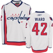 Reebok Washington Capitals 42 Men's Joel Ward White Authentic Away NHL Jersey
