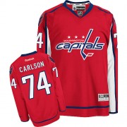 Reebok Washington Capitals 74 Men's John Carlson Red Authentic Home NHL Jersey